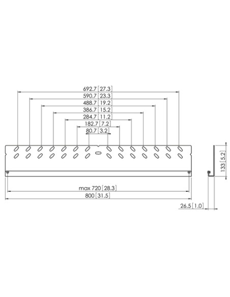 VOGELS PFW 5808 INTERFACE WALL PLATE XL 800MM - Imagen 2