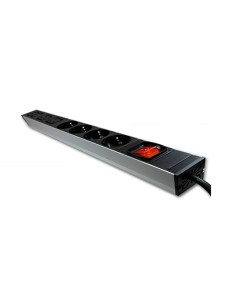 REGLETA RACK 6 TOMAS 1U PHASAK CON INTERRUPTOR - Imagen 1