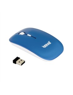iggual SLIM-2 Ratón óptico 1600dpi plano 2,4G Azul - Imagen 1