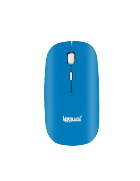 iggual SLIM-2 Ratón óptico 1600dpi plano 2,4G Azul - Imagen 2