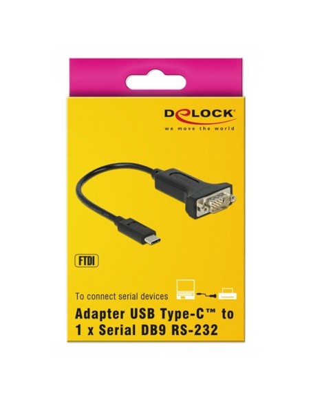 Delock Adaptador USB Type-CT > 1 x DB9 RS-232 seri - Imagen 3