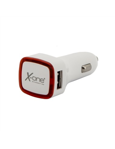 X-One cargador coche 2x USB 2.1A (laterales) Rojo - Imagen 1