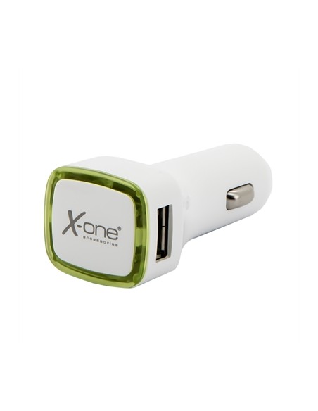 X-One cargador coche 2x USB 2.1A (laterales) Verde - Imagen 1