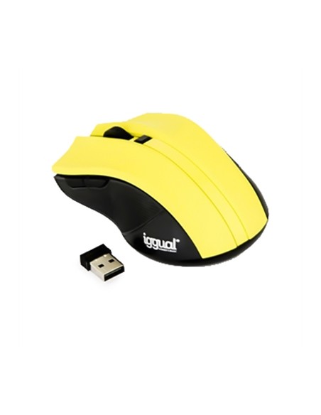 iggual CONNECT Ratón óptico 1600dpi 2,4G. Amarillo - Imagen 1
