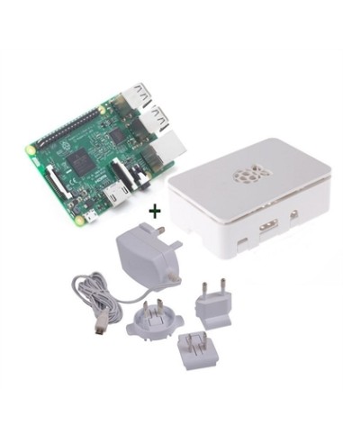 Raspberry kit Pi 3 + caja blanca + fuente 5.1V bla - Imagen 1