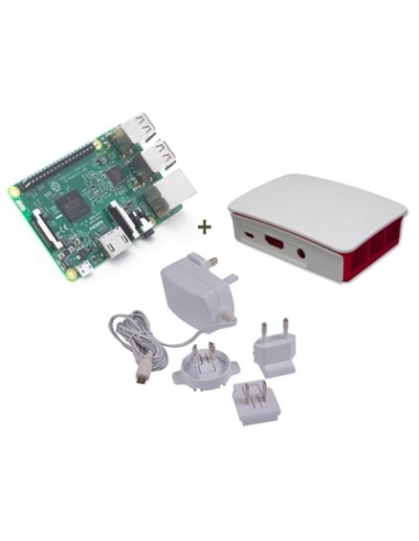 Raspberry kit Pi 3 + caja bca/roja + fuente 5.1V b - Imagen 1