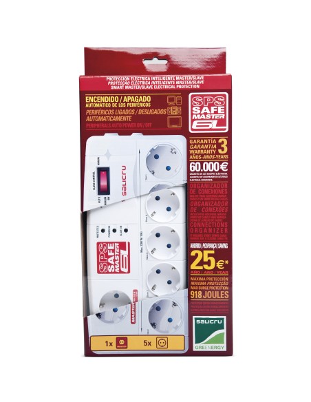 Salicru SPS.SAFE MASTER 6L limitador de tensión 6 salidas AC 230 V Blanco - Imagen 3