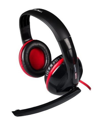 Mars Gaming MH0 auricular con micrófono Binaural Diadema Negro, Rojo - Imagen 1