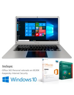 PORTATIL BILLOW XNB200PROS INTEL CELERON N3350 14.1 2GB 32GB (SLOT HD LIBRE) RJ45 WIFI BT W10 + OFFICE 365 + KASPERSKY INTERNET 