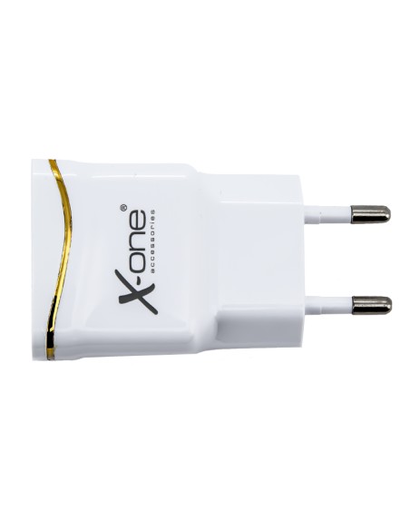 X-One cargador pared 2xUSB 2.1A + Lightning 1m Bco - Imagen 2