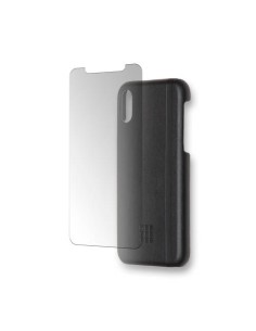 FUNDA + PROTECTOR DE PANTALLA IPHONE X/XS. NEGRO MOLESKINE - Imagen 1