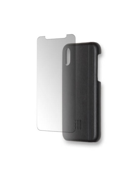 FUNDA + PROTECTOR DE PANTALLA IPHONE X/XS. NEGRO MOLESKINE - Imagen 1
