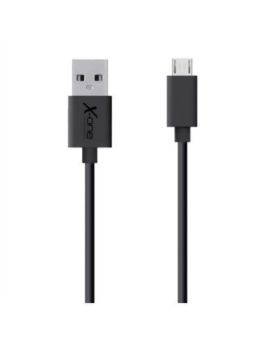 X-One Cable Micro USB Plano 2m Negro - Imagen 1