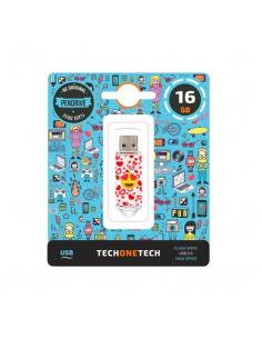 PENDRIVE 16GB TECH ONE TECH EMOJITECH HEART-EYES - Imagen 1