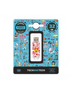PENDRIVE 32GB TECH ONE TECH EMOJITECH HEART-EYES - Imagen 1