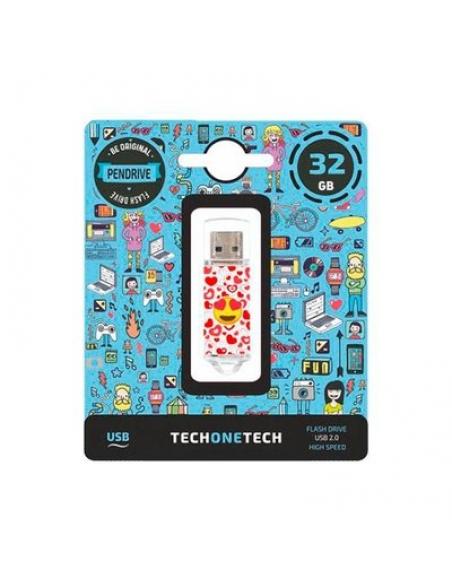 PENDRIVE 32GB TECH ONE TECH EMOJITECH HEART-EYES - Imagen 2