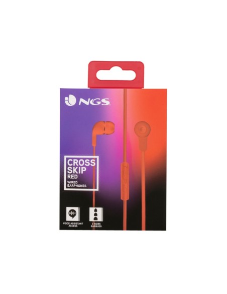 NGS Auriculares metálicos cplano 1.2m Rojo - Imagen 3