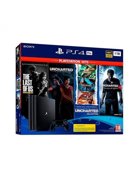 VIDEOCONSOLA SONY PS4 PRO 1TB +JUEGOS HITS Incluye.- TLOU+U - Imagen 1