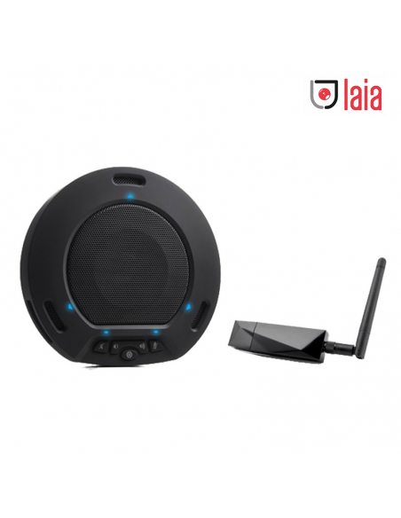 LAIA T-POD AIRBORNE - TERMINAL AUDIOCONFERENCIA / MICRÓFONO-ALTAVOZ NEGRO /CARGA WIRELESS / CONEX WIFI A PC / 3 MICROS OMNIDIR /