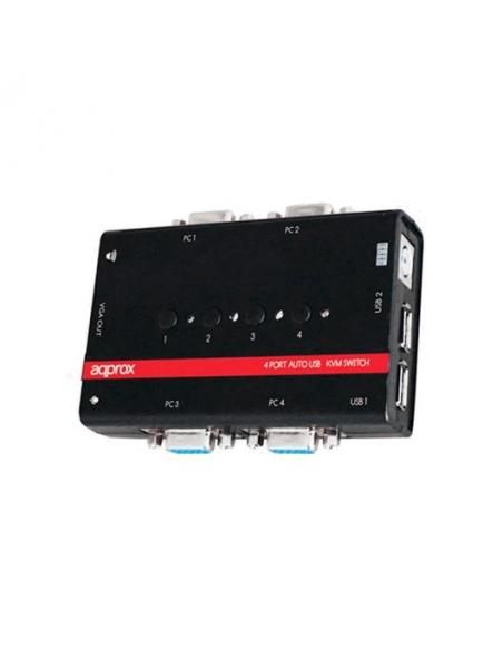 CONMUTADOR KVM 3XUSB + 4XVGA APPROX APPKVMUSB4PA2 3XUSB/4X - Imagen 1