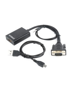 ADAPTADOR GEMBIRD HDMI A VGA  0,15M CON AUDIO 3.5MM