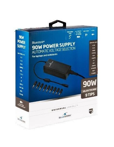 CARGADOR BLUESTORK UNIVERSAL NOTEBOOK 90W