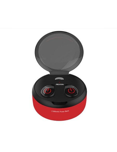 AURICULARES PRIXTON OYSTER TWS200 NEGRO- ROJO BT