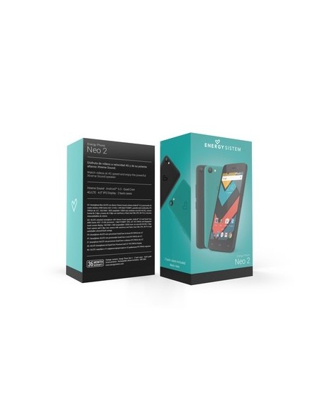 Energy Sistem Neo 2 11,4 cm (4.5") 1 GB 8 SIM doble 4G Negro, Turquesa 2000 mAh