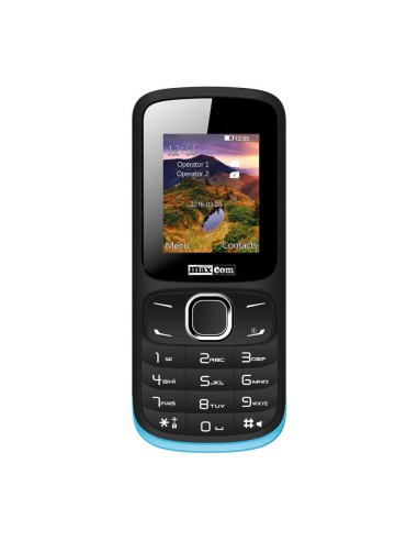 MaxCom MM128 4,5 cm (1.77") 60 g Negro, Azul Teléfono para personas mayores