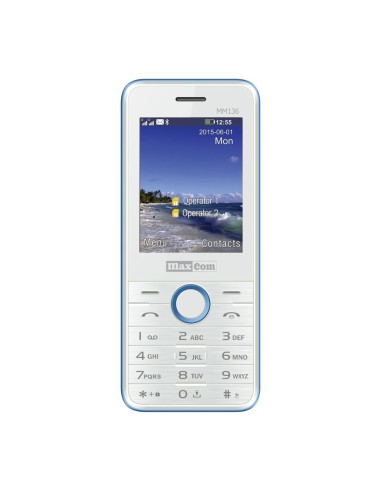 MaxCom Classic MM136 6,1 cm (2.4") 54 g Azul, Blanco Teléfono básico