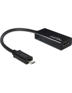 DeLOCK 65437 adaptador de cable MHL HDMI-A USB micro-B Negro