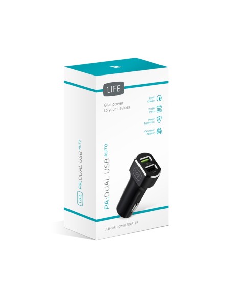 1Life pa dual usb auto Negro