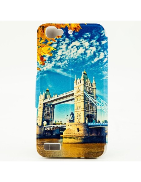 X-ONE XONE197090 funda para teléfono móvil 12,7 cm (5") Folio Azul, Multicolor, Naranja