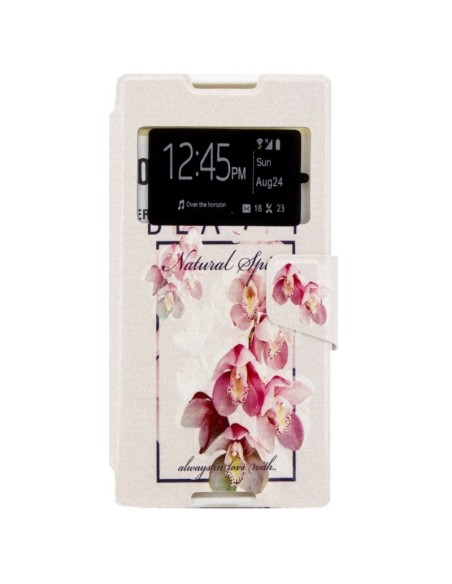 X-ONE XONE197496 funda para teléfono móvil 13,2 cm (5.2") Folio Beige, Multicolor, Rosa