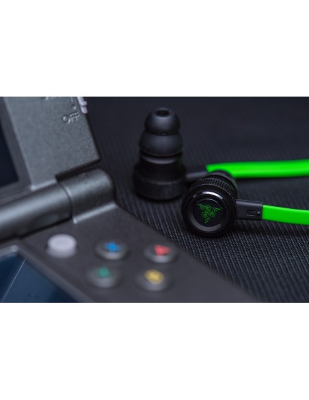Razer Hammerhead V2 auriculares para móvil Binaural Dentro de oído Negro, Verde Alámbrico