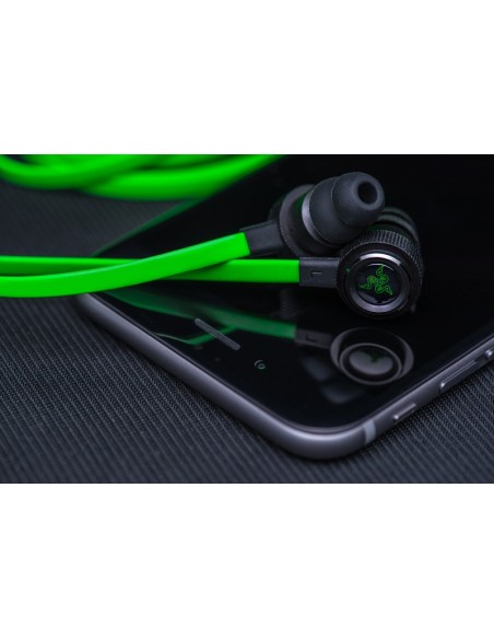 Razer Hammerhead V2 auriculares para móvil Binaural Dentro de oído Negro, Verde Alámbrico