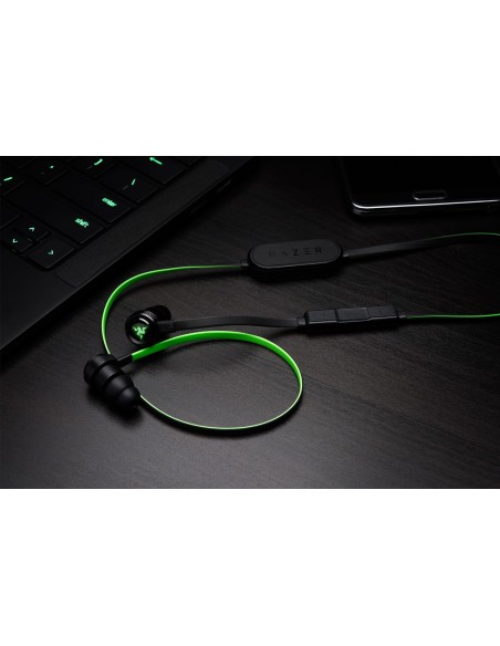 Razer Hammerhead BT auriculares para móvil Binaural Dentro de oído Negro, Verde Inalámbrico