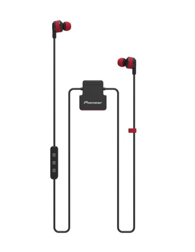 Pioneer ClipWear Active auriculares para móvil Binaural Dentro de oído Negro, Rojo
