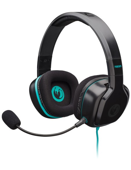 NACON PCGH-100ST Binaural Diadema Negro, Turquesa auricular con micrófono