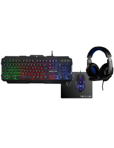 The G-Lab Combo Argon teclado USB AZERTY Francés Negro