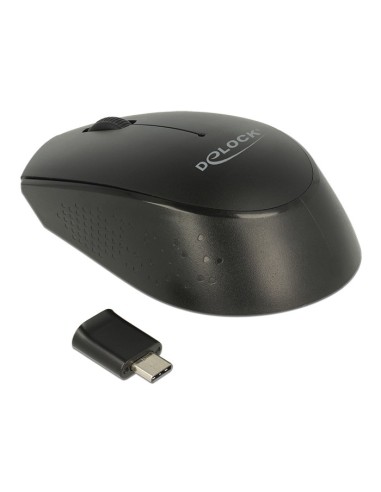 Delock mini raton optico USB Type-CT de 3 botones
