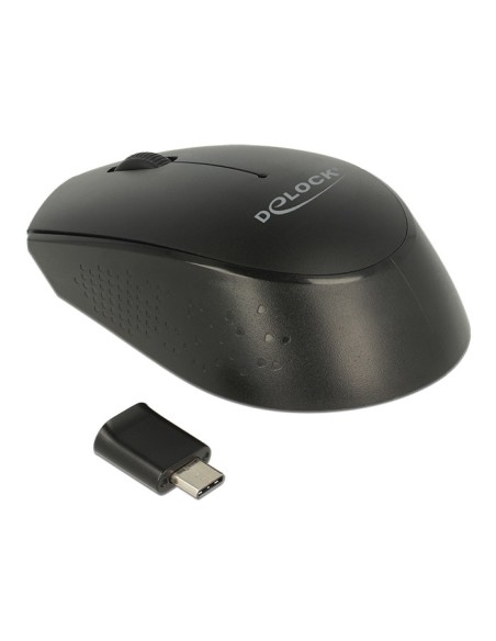 Delock mini raton optico USB Type-CT de 3 botones