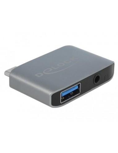 DeLOCK 63965 adaptador de cable USB Type-C 3.5 mm 4 pin, USB 3.0 Type-A Antracita