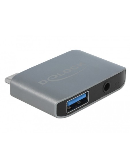 DeLOCK 63965 adaptador de cable USB Type-C 3.5 mm 4 pin, USB 3.0 Type-A Antracita