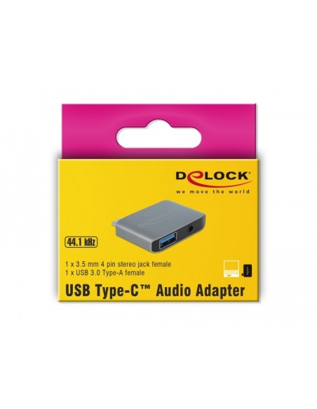 DeLOCK 63965 adaptador de cable USB Type-C 3.5 mm 4 pin, USB 3.0 Type-A Antracita