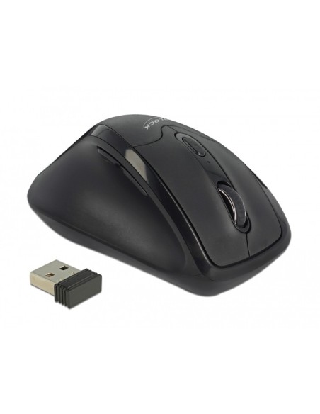 Delock Mouse óptico ergonómico de 5 botones inalám