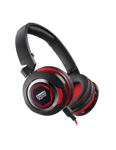 Creative Labs Sound Blaster EVO USB auricular con micrófono Diadema Negro, Rojo