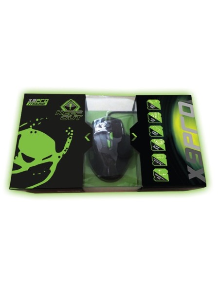 KeepOut X9pro ratón USB Laser 8200 DPI