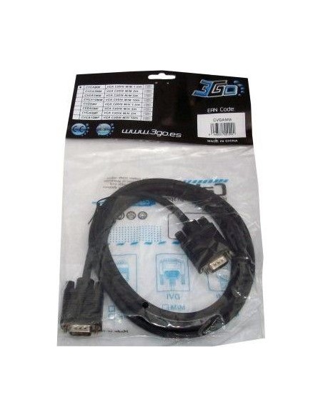 3GO 3m VGA M M cable VGA VGA (D-Sub) Negro