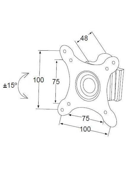 3GO TVSOP-A12 soporte de pared para pantalla plana 68,6 cm (27") Negro
